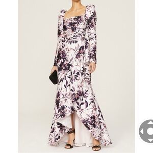 Badgley Mischa Floral Flounce Hem Gown